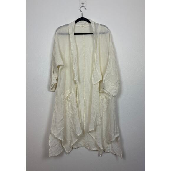 LUUKAA Linen Crinkle Lagenlook Slouchy Long Line Shall...